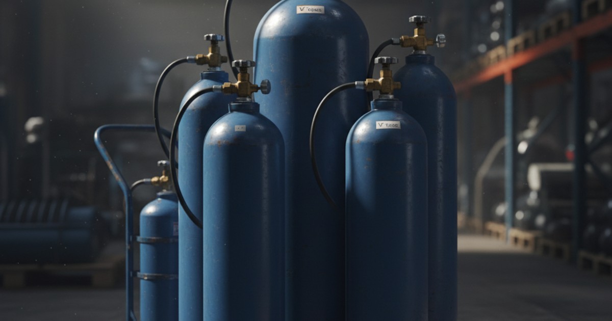 bộ bình gas màu xanh VT-gas